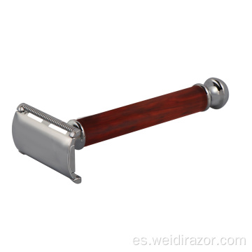Maquinilla de afeitar de metal para hombres con cuchilla de doble filo triple